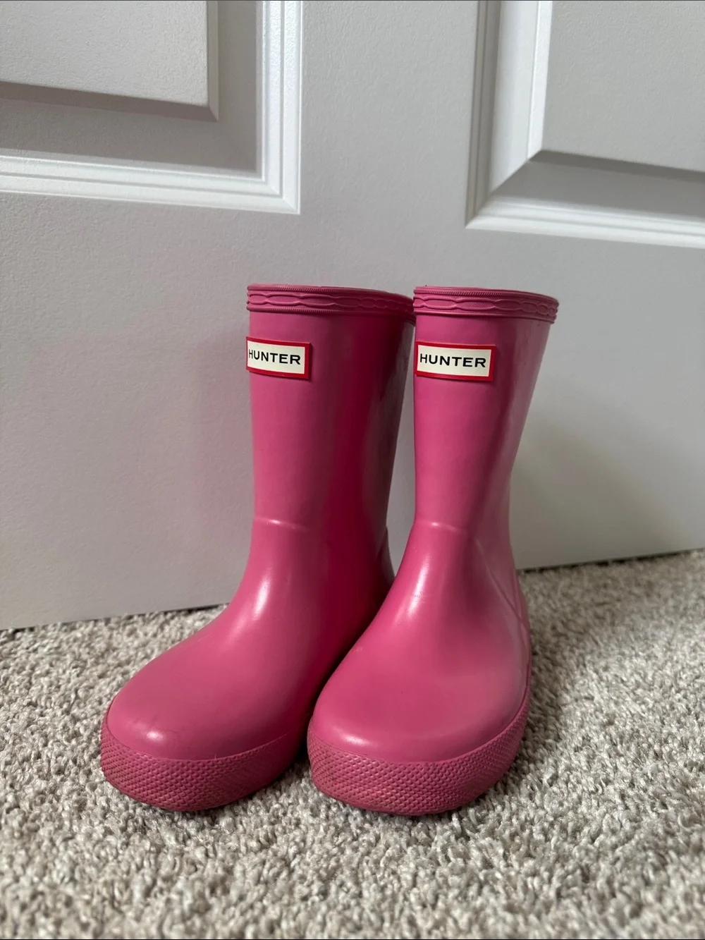 Hunter Kids Pink Waterproof Rain Boots